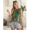 image:imageZeagoo Summer Tank Top for Women 2026 Pleated High Neck Tops Loose Fit Flowy Dressy Tunic Sleeveless ShirtsDfloral Green