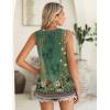 image:imageZeagoo Summer Tank Top for Women 2026 Pleated High Neck Tops Loose Fit Flowy Dressy Tunic Sleeveless ShirtsDfloral Green