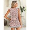 image:imageZeagoo Summer Tank Top for Women 2026 Pleated High Neck Tops Loose Fit Flowy Dressy Tunic Sleeveless ShirtsDfloral Pink