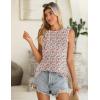 image:imageZeagoo Summer Tank Top for Women 2026 Pleated High Neck Tops Loose Fit Flowy Dressy Tunic Sleeveless ShirtsDfloral Pink