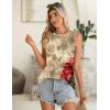 image:imageZeagoo Summer Tank Top for Women 2026 Pleated High Neck Tops Loose Fit Flowy Dressy Tunic Sleeveless ShirtsDfloral Red