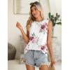 image:imageZeagoo Summer Tank Top for Women 2026 Pleated High Neck Tops Loose Fit Flowy Dressy Tunic Sleeveless ShirtsDfloral White