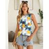 image:imageZeagoo Summer Tank Top for Women 2026 Pleated High Neck Tops Loose Fit Flowy Dressy Tunic Sleeveless ShirtsDtye Die Flower