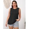 image:imageZeagoo Summer Tank Top for Women 2026 Pleated High Neck Tops Loose Fit Flowy Dressy Tunic Sleeveless ShirtsZblack