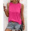 image:imageZeagoo Summer Tank Top for Women 2026 Pleated High Neck Tops Loose Fit Flowy Dressy Tunic Sleeveless ShirtsZrose Red