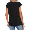 image:imageZeagoo Womens Tops Summer Casual Cap Sleeve Tshirts Shirts Business Dressy Spring Fashion Outfits Trendy ClothesBlack