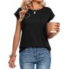 image:imageZeagoo Womens Tops Summer Casual Cap Sleeve Tshirts Shirts Business Dressy Spring Fashion Outfits Trendy ClothesBlack