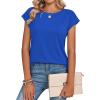 image:imageZeagoo Womens Tops Summer Casual Cap Sleeve Tshirts Shirts Business Dressy Spring Fashion Outfits Trendy ClothesBlue