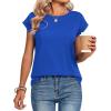 image:imageZeagoo Womens Tops Summer Casual Cap Sleeve Tshirts Shirts Business Dressy Spring Fashion Outfits Trendy ClothesBlue