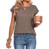 image:imageZeagoo Womens Tops Summer Casual Cap Sleeve Tshirts Shirts Business Dressy Spring Fashion Outfits Trendy ClothesChocolate Brown