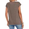 image:imageZeagoo Womens Tops Summer Casual Cap Sleeve Tshirts Shirts Business Dressy Spring Fashion Outfits Trendy ClothesChocolate Brown
