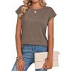 image:imageZeagoo Womens Tops Summer Casual Cap Sleeve Tshirts Shirts Business Dressy Spring Fashion Outfits Trendy ClothesChocolate Brown
