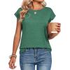 image:imageZeagoo Womens Tops Summer Casual Cap Sleeve Tshirts Shirts Business Dressy Spring Fashion Outfits Trendy ClothesForest Green