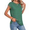 image:imageZeagoo Womens Tops Summer Casual Cap Sleeve Tshirts Shirts Business Dressy Spring Fashion Outfits Trendy ClothesForest Green