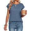 image:imageZeagoo Womens Tops Summer Casual Cap Sleeve Tshirts Shirts Business Dressy Spring Fashion Outfits Trendy ClothesHaze Blue