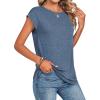 image:imageZeagoo Womens Tops Summer Casual Cap Sleeve Tshirts Shirts Business Dressy Spring Fashion Outfits Trendy ClothesHaze Blue