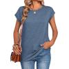 image:imageZeagoo Womens Tops Summer Casual Cap Sleeve Tshirts Shirts Business Dressy Spring Fashion Outfits Trendy ClothesHaze Blue