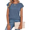 image:imageZeagoo Womens Tops Summer Casual Cap Sleeve Tshirts Shirts Business Dressy Spring Fashion Outfits Trendy ClothesHaze Blue