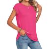 image:imageZeagoo Womens Tops Summer Casual Cap Sleeve Tshirts Shirts Business Dressy Spring Fashion Outfits Trendy ClothesHot Pink