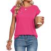 image:imageZeagoo Womens Tops Summer Casual Cap Sleeve Tshirts Shirts Business Dressy Spring Fashion Outfits Trendy ClothesHot Pink