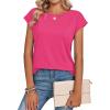 image:imageZeagoo Womens Tops Summer Casual Cap Sleeve Tshirts Shirts Business Dressy Spring Fashion Outfits Trendy ClothesHot Pink