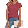 image:imageZeagoo Womens Tops Summer Casual Cap Sleeve Tshirts Shirts Business Dressy Spring Fashion Outfits Trendy ClothesRed