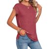 image:imageZeagoo Womens Tops Summer Casual Cap Sleeve Tshirts Shirts Business Dressy Spring Fashion Outfits Trendy ClothesRed