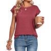 image:imageZeagoo Womens Tops Summer Casual Cap Sleeve Tshirts Shirts Business Dressy Spring Fashion Outfits Trendy ClothesRed