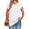 image:imageZeagoo Womens Tops Summer Casual Cap Sleeve Tshirts Shirts Business Dressy Spring Fashion Outfits Trendy ClothesWhite
