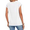 image:imageZeagoo Womens Tops Summer Casual Cap Sleeve Tshirts Shirts Business Dressy Spring Fashion Outfits Trendy ClothesWhite