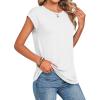 image:imageZeagoo Womens Tops Summer Casual Cap Sleeve Tshirts Shirts Business Dressy Spring Fashion Outfits Trendy ClothesWhite