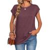 image:imageZeagoo Womens Tops Summer Casual Cap Sleeve Tshirts Shirts Business Dressy Spring Fashion Outfits Trendy ClothesWine Red