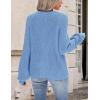 image:imageZeagoo 2026 Cardigan Sweaters for Women Long Sleeve Chunky Knit Cardigan CEW Neck Button Down Fall Fashion ClothesBlue