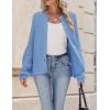 image:imageZeagoo 2026 Cardigan Sweaters for Women Long Sleeve Chunky Knit Cardigan CEW Neck Button Down Fall Fashion ClothesBlue