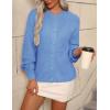 image:imageZeagoo 2026 Cardigan Sweaters for Women Long Sleeve Chunky Knit Cardigan CEW Neck Button Down Fall Fashion ClothesBlue