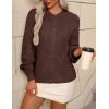 image:imageZeagoo 2026 Cardigan Sweaters for Women Long Sleeve Chunky Knit Cardigan CEW Neck Button Down Fall Fashion ClothesBrown