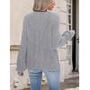 image:imageZeagoo 2026 Cardigan Sweaters for Women Long Sleeve Chunky Knit Cardigan CEW Neck Button Down Fall Fashion ClothesGrey