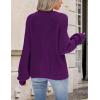 image:imageZeagoo 2026 Cardigan Sweaters for Women Long Sleeve Chunky Knit Cardigan CEW Neck Button Down Fall Fashion ClothesPurple