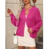 image:imageZeagoo 2026 Cardigan Sweaters for Women Long Sleeve Chunky Knit Cardigan CEW Neck Button Down Fall Fashion ClothesRose Red