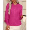 image:imageZeagoo 2026 Cardigan Sweaters for Women Long Sleeve Chunky Knit Cardigan CEW Neck Button Down Fall Fashion ClothesRose Red