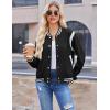 image:imageZeagoo Bomber Jacket Women Varsity Casual Button Down Lightweight 2026 Spring Fashion Short School Outfits with PocketsA01black