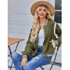 image:imageZeagoo Bomber Jacket Women Varsity Casual Button Down Lightweight 2026 Spring Fashion Short School Outfits with PocketsArmy Green