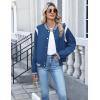 image:imageZeagoo Bomber Jacket Women Varsity Casual Button Down Lightweight 2026 Spring Fashion Short School Outfits with PocketsBlue