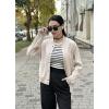 image:imageZeagoo Bomber Jacket Women Varsity Casual Button Down Lightweight 2026 Spring Fashion Short School Outfits with PocketsChampagne