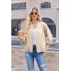 image:imageZeagoo Bomber Jacket Women Varsity Casual Button Down Lightweight 2026 Spring Fashion Short School Outfits with PocketsChampagne