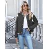 image:imageZeagoo Bomber Jacket Women Varsity Casual Button Down Lightweight 2026 Spring Fashion Short School Outfits with PocketsDark Grey