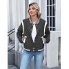 image:imageZeagoo Bomber Jacket Women Varsity Casual Button Down Lightweight 2026 Spring Fashion Short School Outfits with PocketsDark Grey