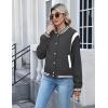 image:imageZeagoo Bomber Jacket Women Varsity Casual Button Down Lightweight 2026 Spring Fashion Short School Outfits with PocketsDark Grey