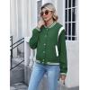 image:imageZeagoo Bomber Jacket Women Varsity Casual Button Down Lightweight 2026 Spring Fashion Short School Outfits with PocketsGreen