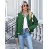 image:imageZeagoo Bomber Jacket Women Varsity Casual Button Down Lightweight 2026 Spring Fashion Short School Outfits with PocketsGreen